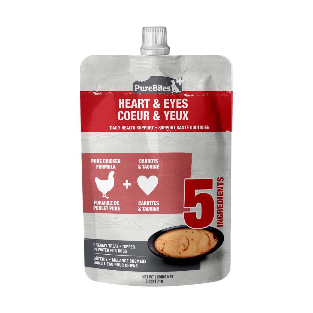 PureBites Dog Squeezables, Heart & Eyes, 2.5 Ounces