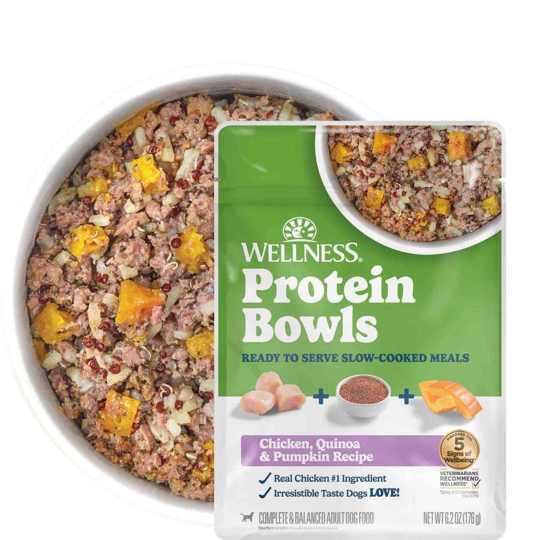 Wellness Protein Bowls, Slow Cooked Adult Wet Dog Food