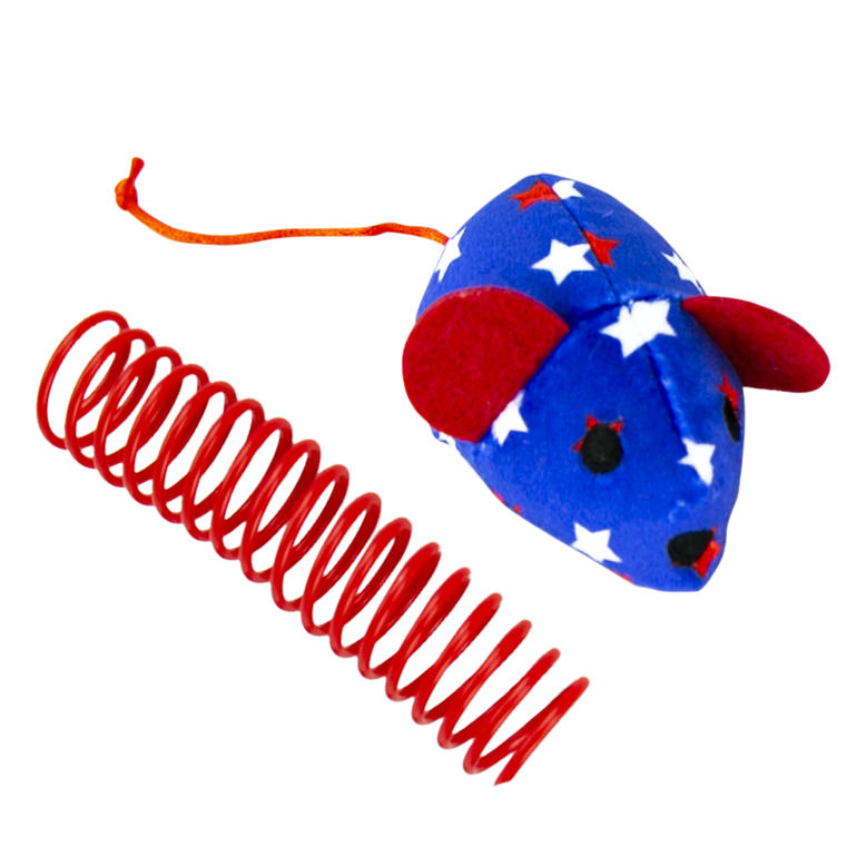 Play On Plush USA Mouse and Spring Cat Toy