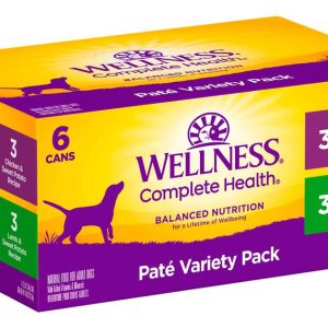 Wellness Wet Canned Dog Food, Pate Variety Pack, 12.5 Ounce Can (Pack of 6)