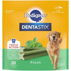 Pedigree Dentastix Dental Dog Treats for Large Dogs - Fresh Flavor Dental Bones, 1.52 Pounds Pack (2