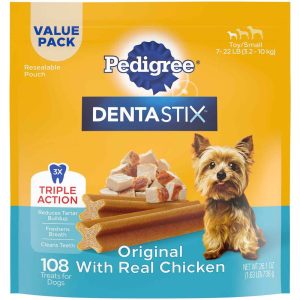 Pedigree Dentastix Dental Dog Treats for Toy/Small Dogs - Original Flavor Dental Bones, 1.68 Pounds