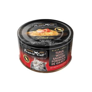 Fussie Cat Premium Wet Cat Food, Tuna and Salmon in Gravy, 2.82 Ounces