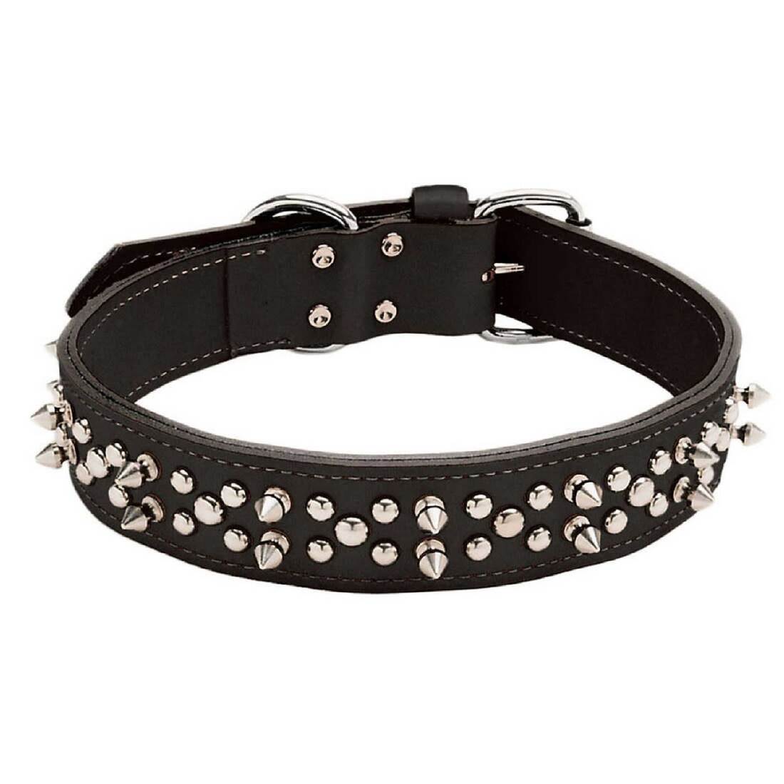 Coastal Pet Products Circle T Oak Tanned Leather Double-Ply Spiked Dog Collar - Image 4