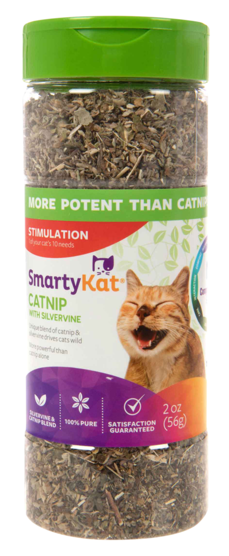 SmartyKat Catnip & Silvervine Cat Attractant, Resealable Shaker Canister, 2 Ounces