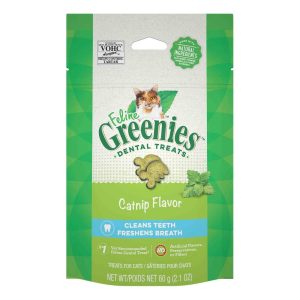 FELINE GREENIES Adult Natural Dental Care Cat Treats, Catnip Flavor