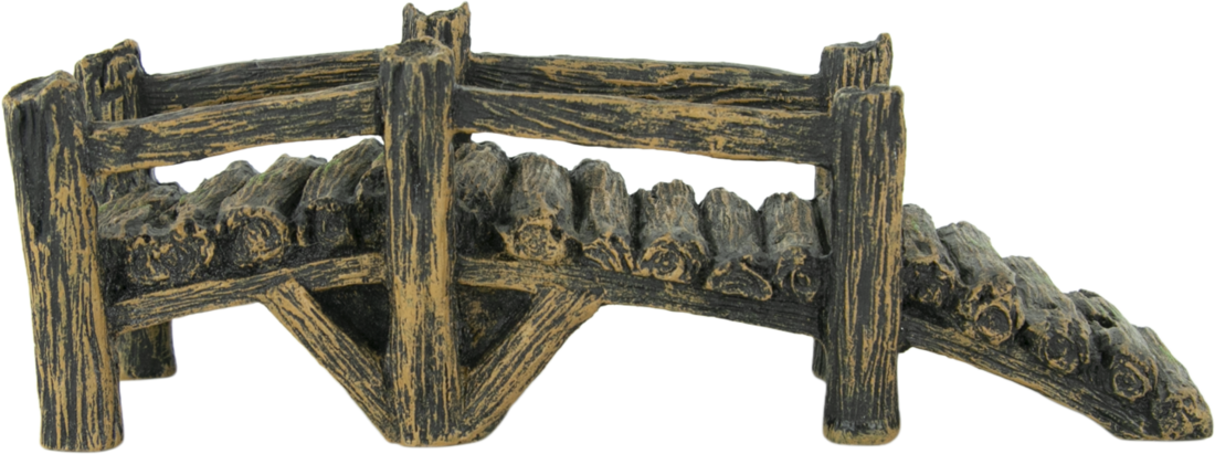 Fins First Aquarium Décor, Wood Bridge, Large