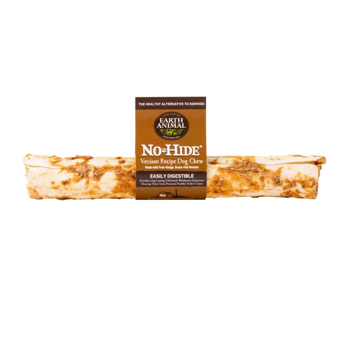 Earth Animal No-Hide Grass-Fed Venison Large Natural Rawhide Alternative Dog Chew, 1 Count