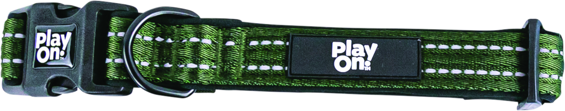 Play On Adventure Reflective Dog Collar, Olive - Image 5