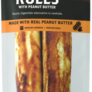 Wixom Ranch Natural Chews No Rawhide Rolls With Peanut Butter, Medium, 2 Count