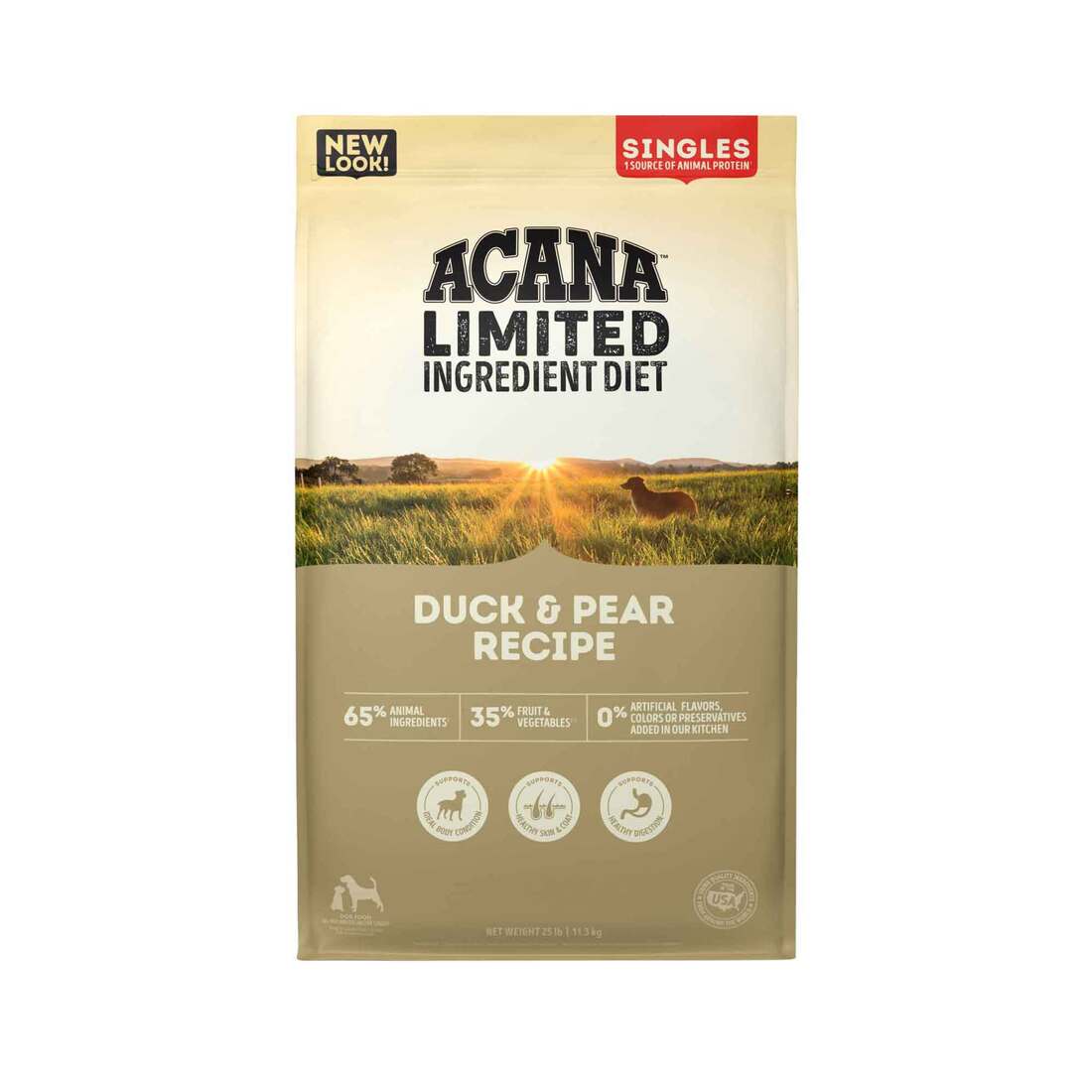 ACANA® Singles Limited Ingredient Dry Dog Food, Grain-Free, High Protein, Duck & Pear, 22.5 Pounds