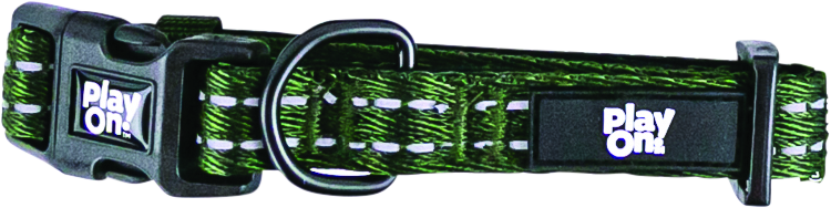 Play On Adventure Reflective Dog Collar, Olive - Image 2