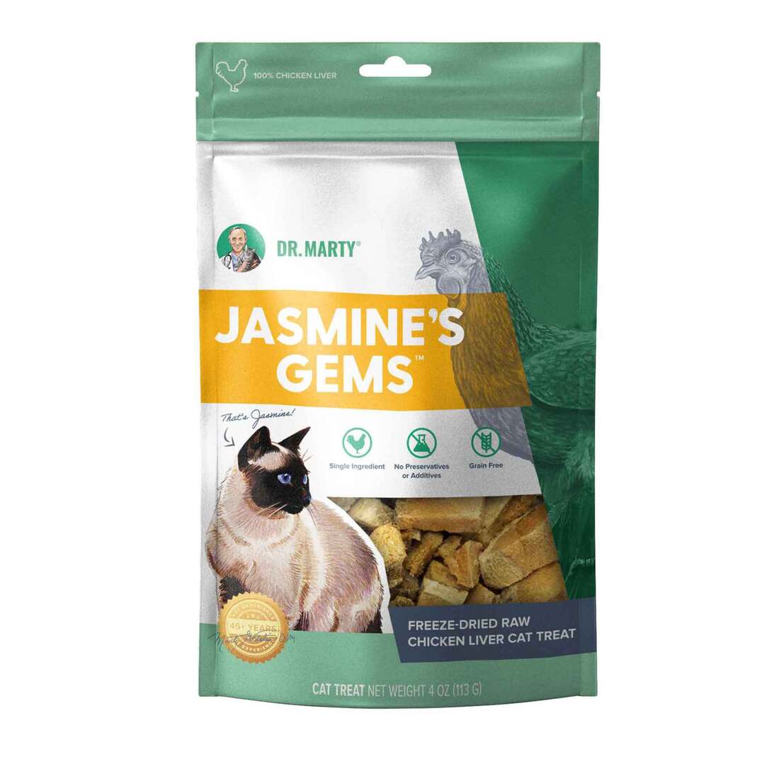 Dr Marty Jasmine Gems Freeze Dried Cat Food, Chicken Liver, 4 Ounces