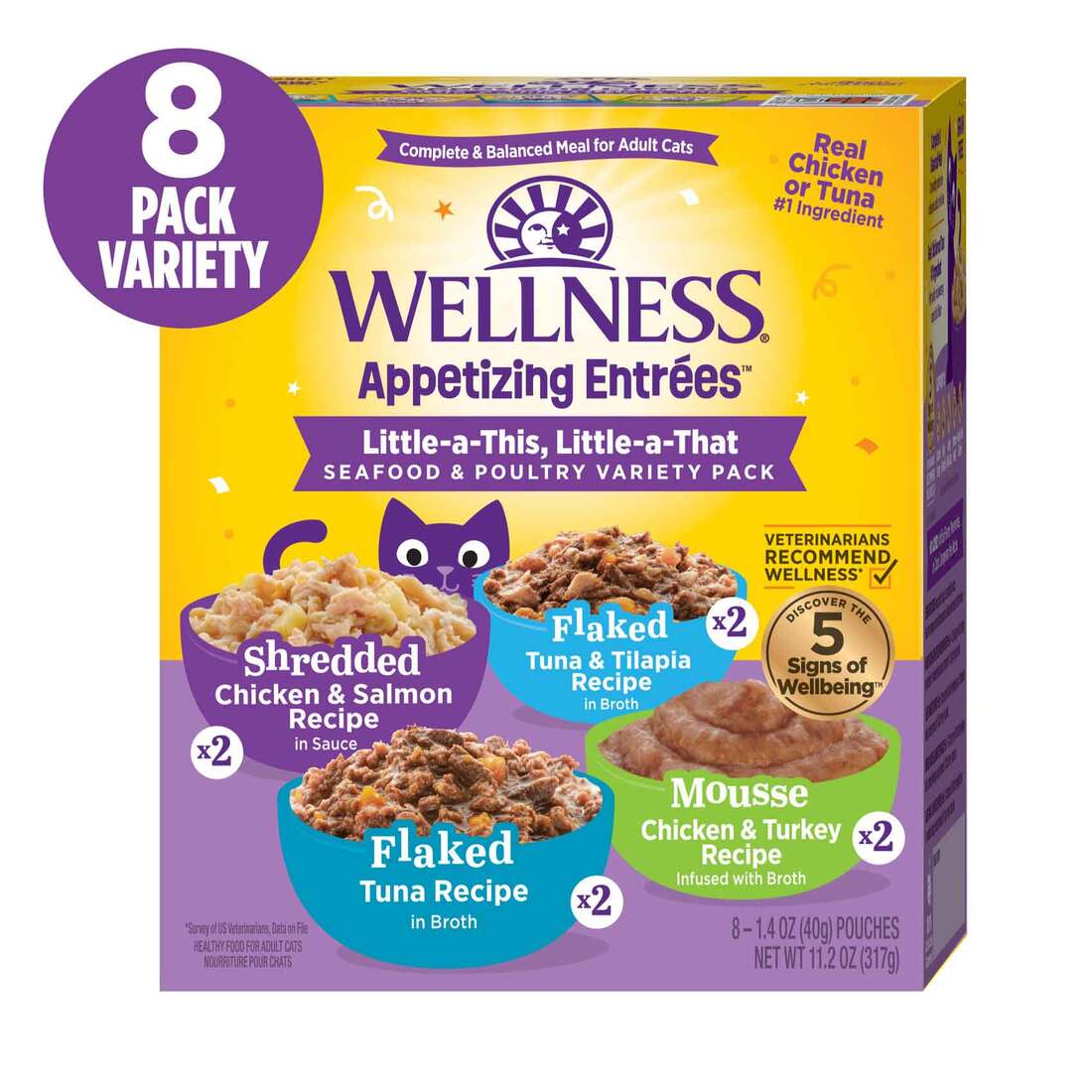 Wellness® Appetizing Entrées™ Little-a-This, Little-a-That, Seafood & Poultry Variety Pack, Natural