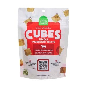 Open Farm Freeze Dried Raw Single Ingredient Cubes Dog Treat, Beef Liver, 3 Ounces