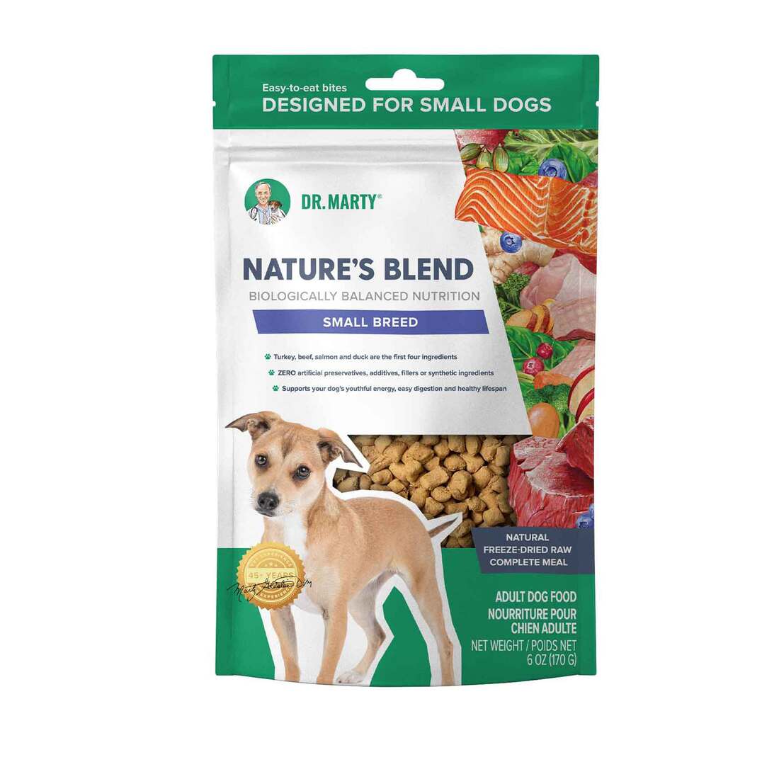 Dr. Marty Nature's Blend Premium Freeze-Dried Small Breed Dog Food, 6 Ounces