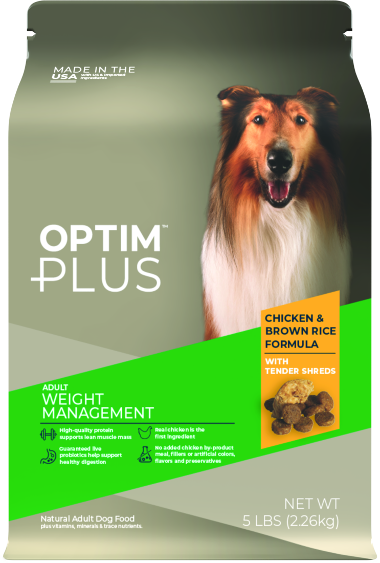 OptimPlus Adult Weight Management Chicken & Brown Rice With Tender Shreds Dry Dog Food - Image 2