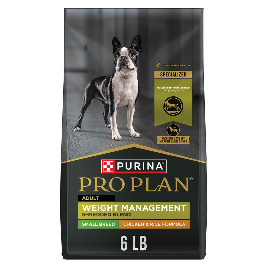 Purina Pro Plan Small Breed Weight Management Dry Dog Food, Shredded Blend Chicken and Rice Formula