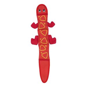 Outward Hound Fire Biterz Lizard Tough Dog Toy, Red, Large