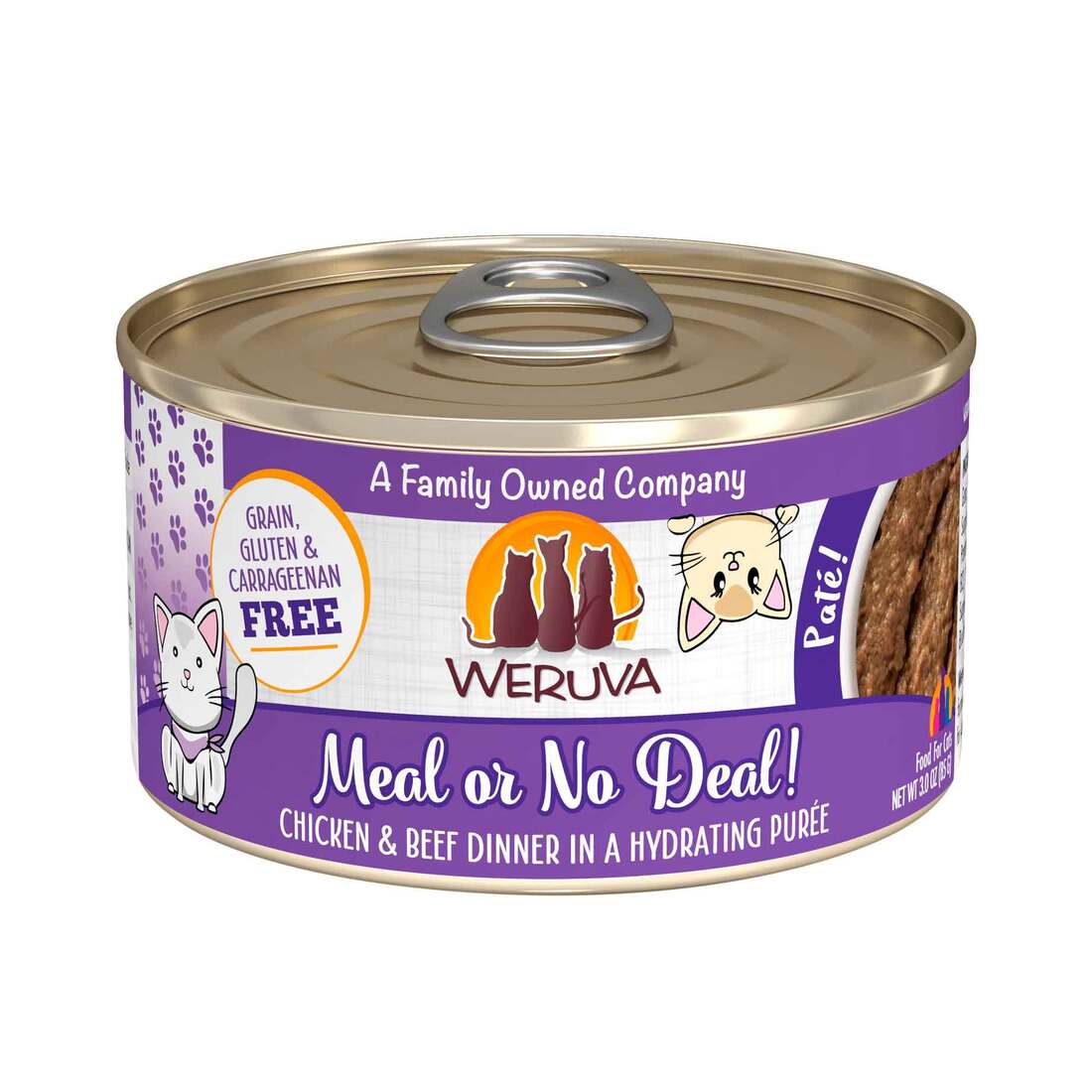 Weruva Classic Cat Pat??, Meal or No Deal with Chicken & Beef, 3 Ounce Can