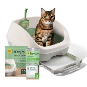 Purina Tidy Cats Breeze Cat Litter Box System Kit with Pellet Cat Litter and Litter Box Pads