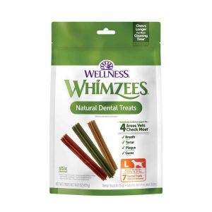 Wellness WHIMZEES Stix Dog Dental Treats, Large Size Stick, (7 Count)