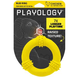 Playology Spike Ring Dog Toy, Chicken, Large