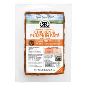 Raised Right "Home Cooked Style" Adult Frozen Paté Dog Food, Chicken & Pumpkin, 1 Pound - Not Avail
