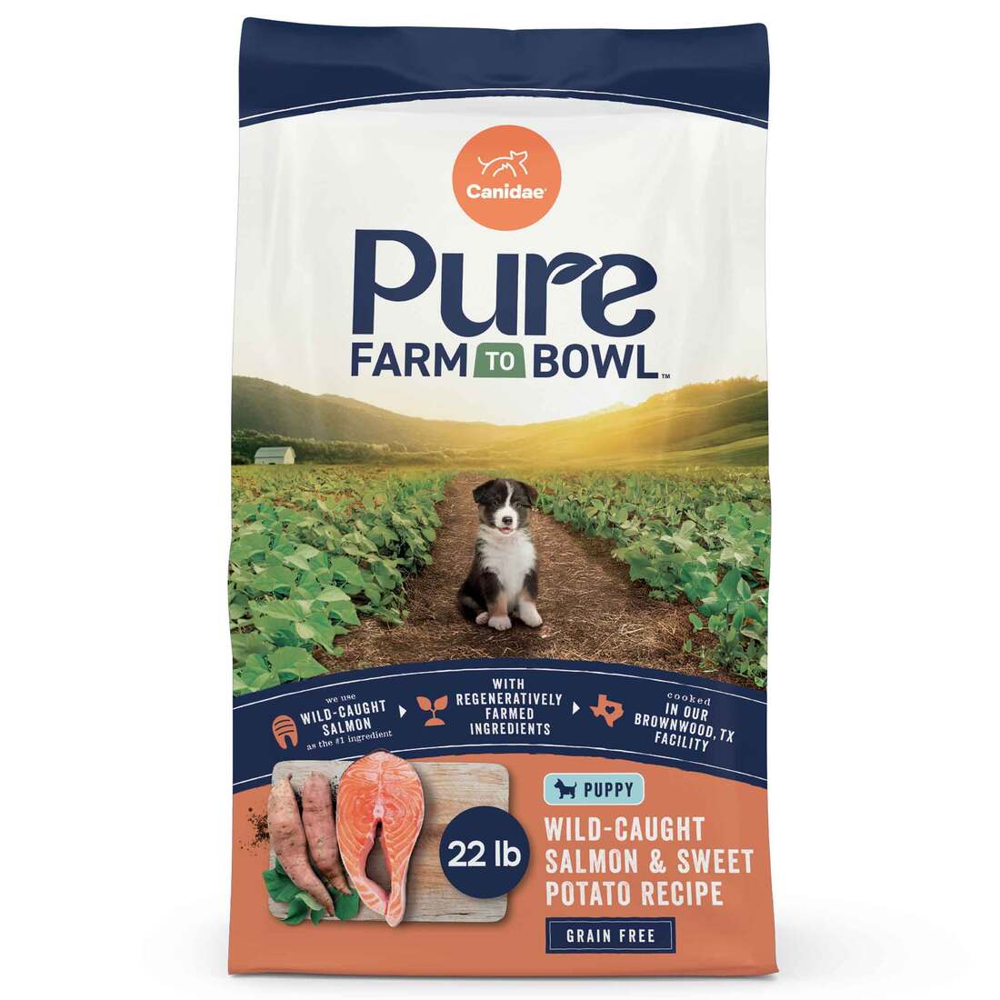 Canidae Pure Farm To Bowl Puppy Dry Dog Food, Wild-Caught Salmon & Sweet Potato Recipe