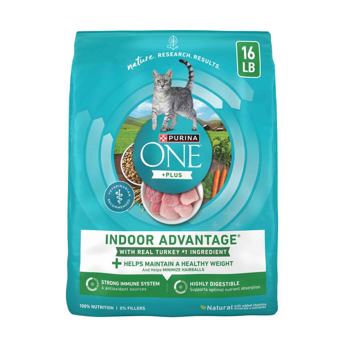 Purina ONE +Plus Indoor Advantage Natural Dry Cat Food - 16 Pound Bag