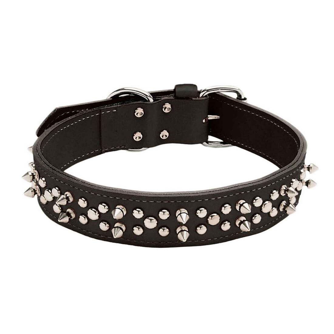 Coastal Pet Products Circle T Oak Tanned Leather Double-Ply Spiked Dog Collar - Image 2