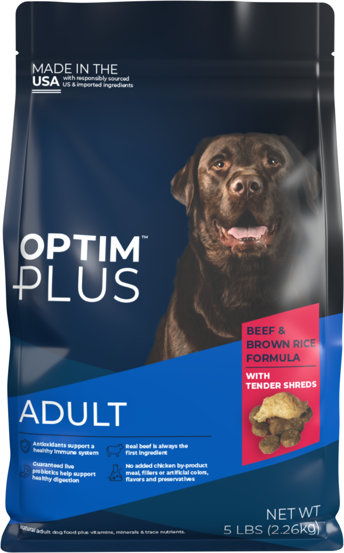 OptimPlus Adult Beef & Brown Rice Formula With Tender Shreds Dry Dog Food - Image 2