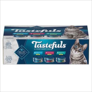 Blue Buffalo Tastefuls Natural Flaked Wet Cat Food Variety Pack, Tuna, Chicken and Fish & Shrimp Ent