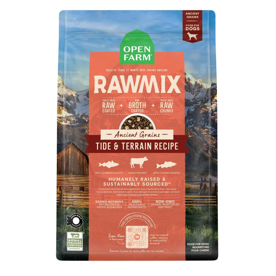 Open Farm Rawmix Dry Dog Food, Ancient Grains Tide and Terrain Recipe