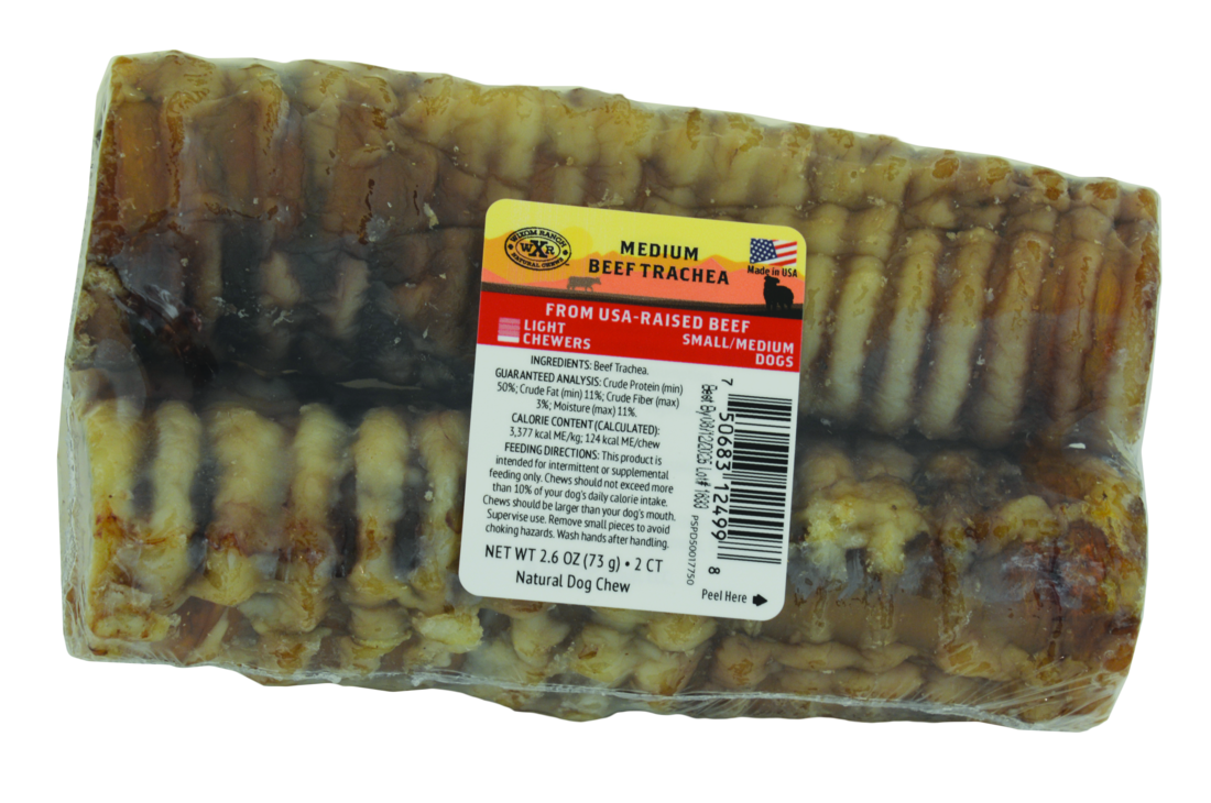 Wixom Ranch Natural Chews Medium Beef Trachea, 2 Count