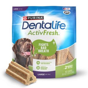 DentaLife ActivFresh Dog Chews for Large Dogs, Chicken Flavor, 24.1 Ounce, 21 Chews