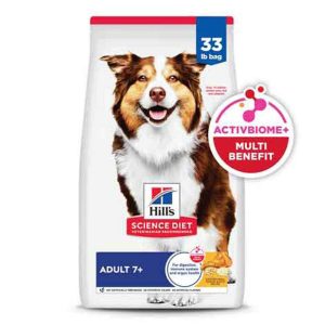 Hill's Science Diet Senior 7+ Dry Dog Food, Chicken Meal, Barley & Rice Recipe, 33 Pound Bag