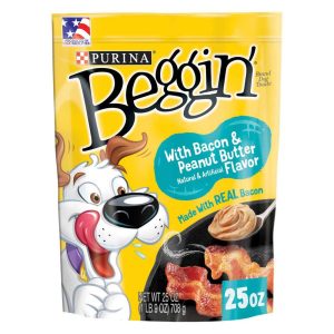Purina Beggin' Strips With Real Meat Dog Treats, With Bacon and Peanut Butter Flavor - 25 Ounce Pouc