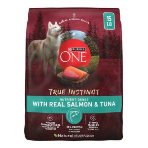 Purina ONE True Instinct With Real Salmon and Tuna High Protien Dry Dog Food - 15 Pound Bag