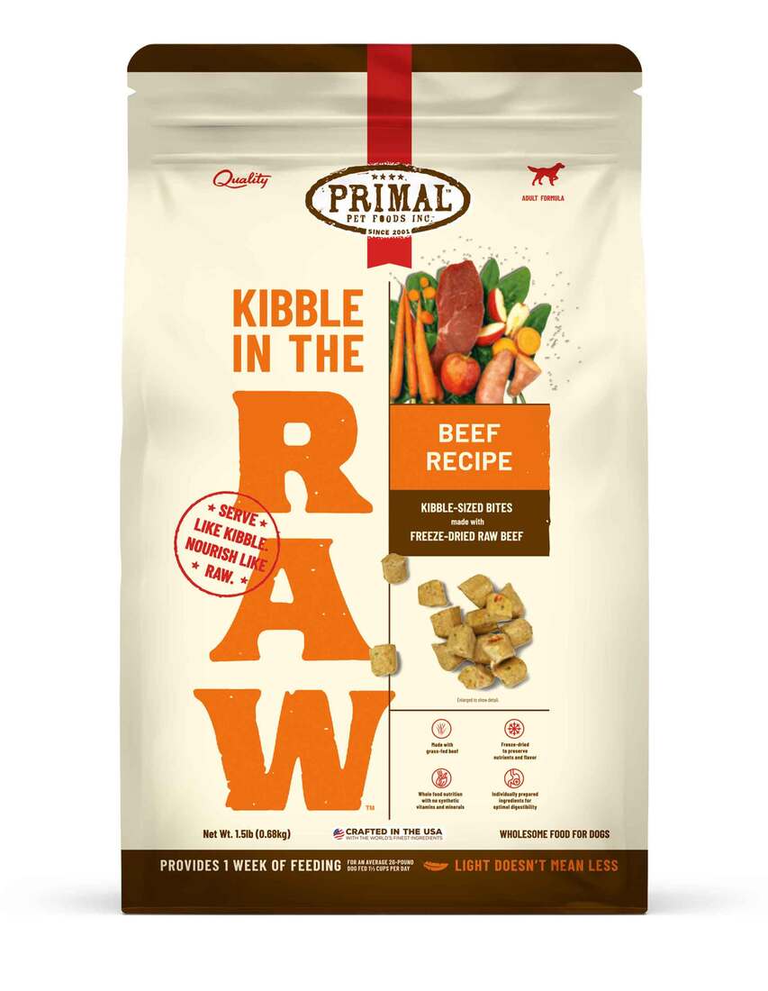 Primal Pet Foods Canine Kibble in the Raw Dog Food, Beef Recipe - Image 2