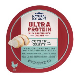 Natural Balance Ultra Protein Wet Cat Food, Real Chicken Recipe Cuts in Gravy, 2.7 Ounces