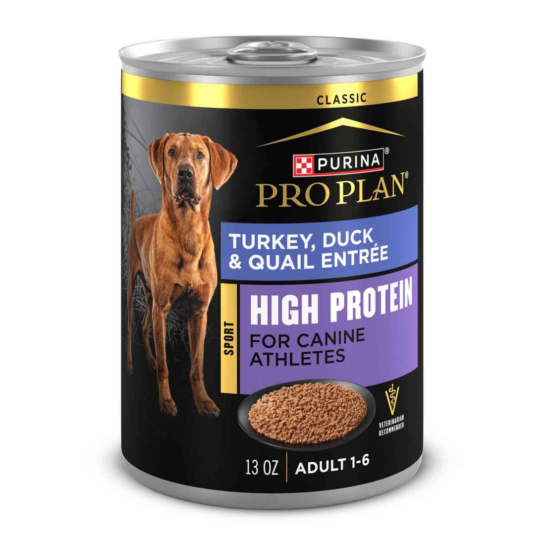 Purina Pro Plan Sport High Protein Wet Dog Food, Turkey, Duck and Quail Entrée - 13 Ounce Can