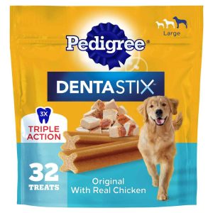 Pedigree Dentastix Large Breed Dog Treats, Original Flavor, 1.66 Pounds