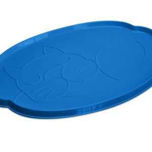 Van Ness Cat Dinner Mat, White, Small, 17 1/4" x 11 5/8"