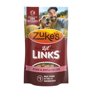 Zuke's Lil' Links Dog Treats, Pork & Apple - 3 Ounce Pouch