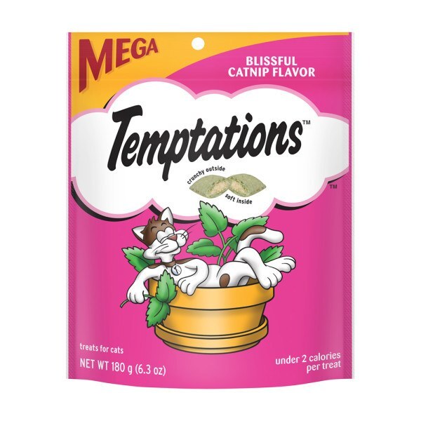 Temptations Classic Treats for Cats Blissful Catnip Flavor, 6.3 Ounces