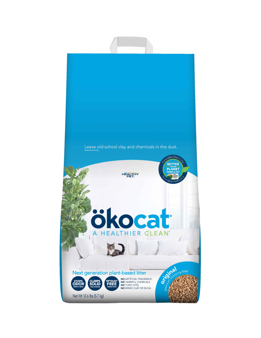Okocat Original Premium Natural Wood Clumping Cat Litter, Unscented - Image 3