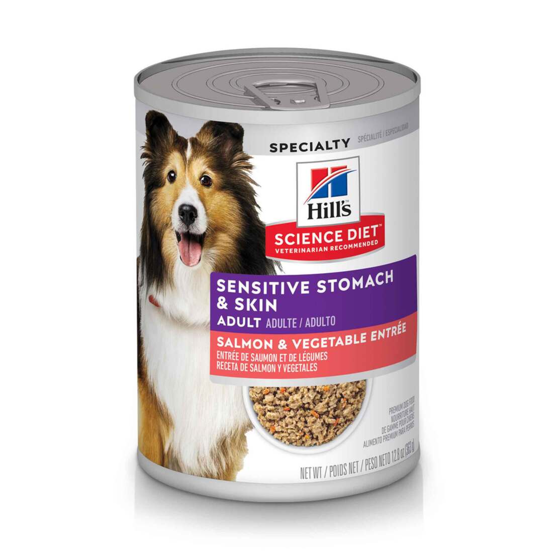 Hill's Science Diet Adult Sensitive Stomach & Skin Wet Dog Food, Salmon & Vegetable, 12.8 Ounce Can