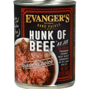 Evangers Hand Packed Grain Free Hunk of Beef Wet Dog Food, 12 Ounces