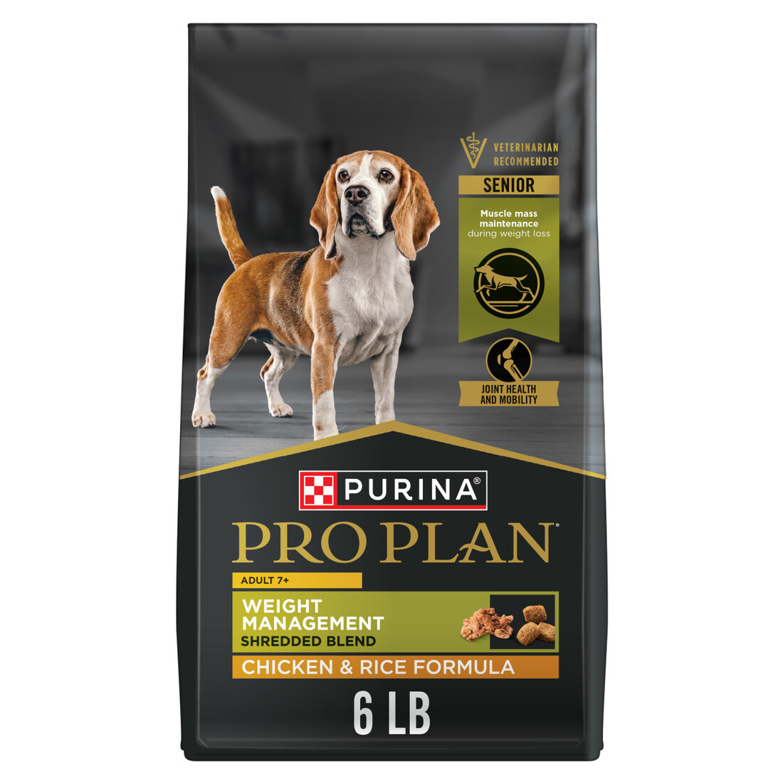 Purina Pro Plan Adult 7 Plus Weight Management Senior Dry Dog Food, Shredded Blend Chicken and Rice - Image 2